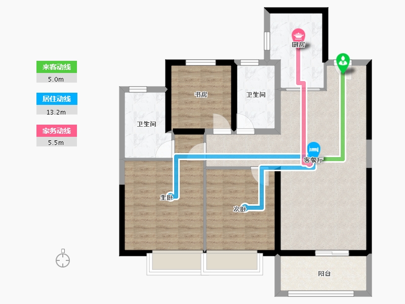 江苏省-无锡市-星河国际-90.00-户型库-动静线