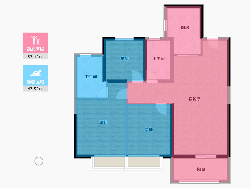 江苏省-无锡市-星河国际-90.00-户型库-动静分区