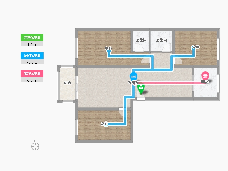 河北省-邢台市-自然城三期-105.00-户型库-动静线