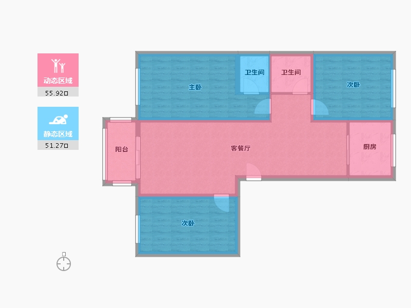 河北省-邢台市-自然城三期-105.00-户型库-动静分区