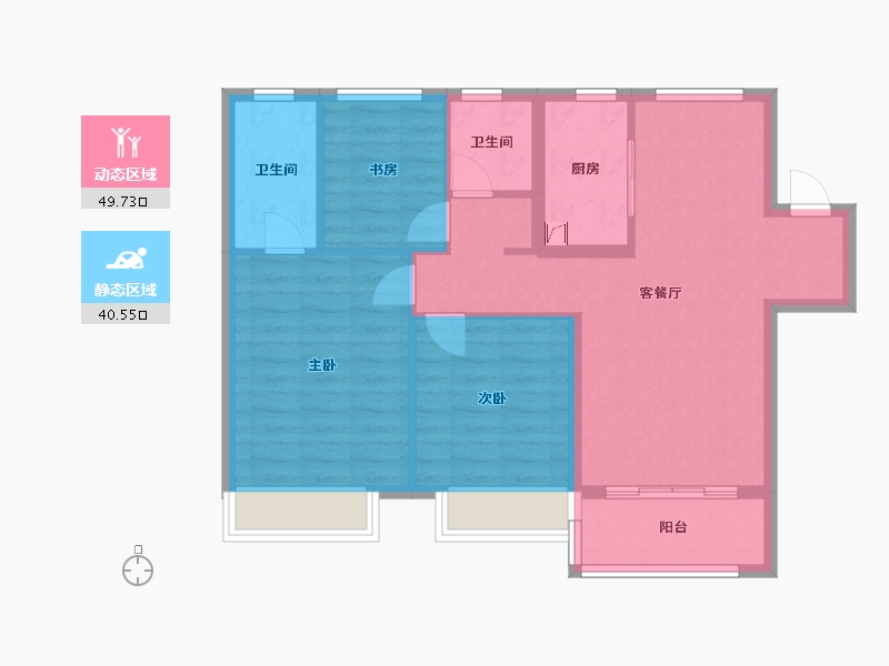 安徽省-六安市-新滨湖孔雀城-81.00-户型库-动静分区