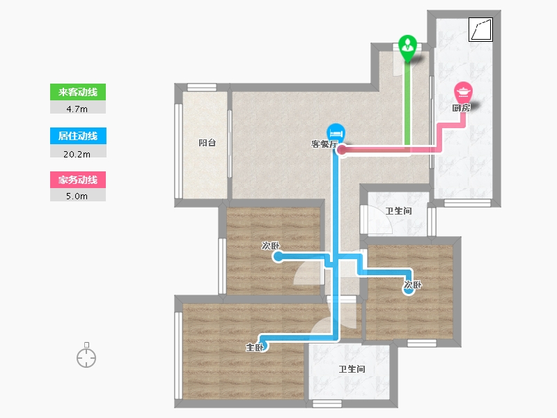 四川省-成都市-华润-76.00-户型库-动静线