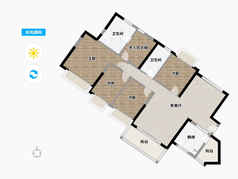 广东省-梅州市-恒大御景半岛-142.00-户型库-采光通风