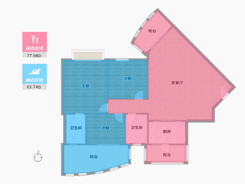 湖北省-武汉市-南湖山庄·半岛花园-128.60-户型库-动静分区