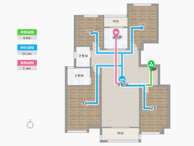 河北省-唐山市-华彩唐人街壹号-113.61-户型库-动静线