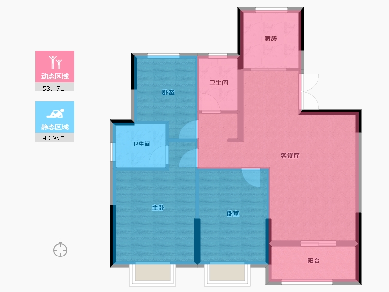 浙江省-台州市-景星华庭-88.00-户型库-动静分区