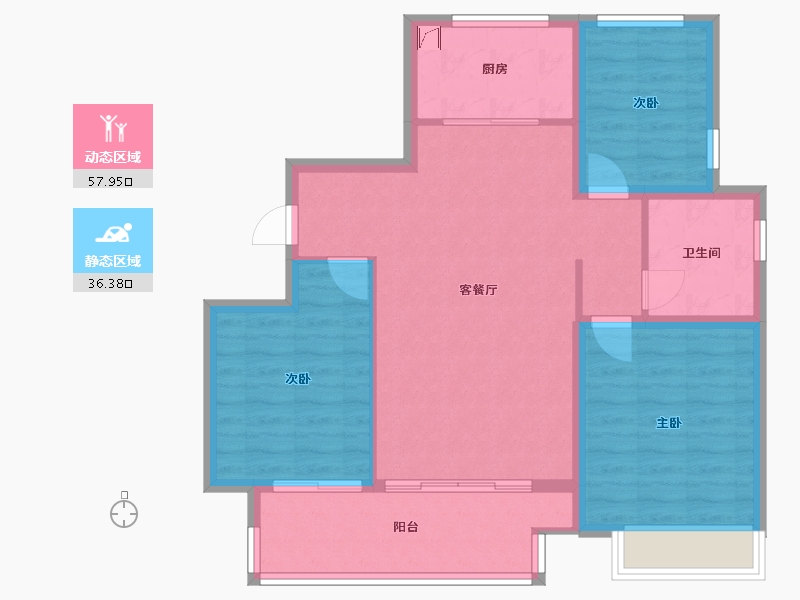 山东省-德州市-绿城百合新城-85.00-户型库-动静分区