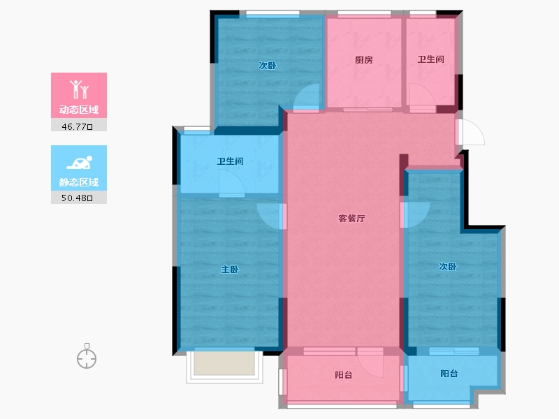 河北省-廊坊市-保利云上-95.00-户型库-动静分区