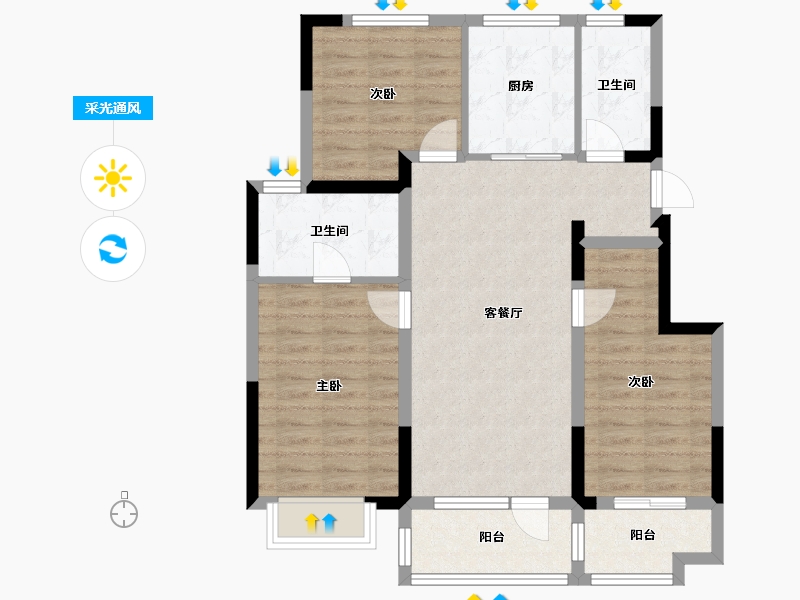 河北省-廊坊市-保利云上-95.00-户型库-采光通风