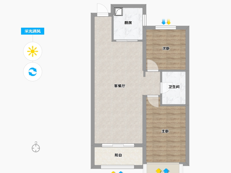 黑龙江省-哈尔滨市-南益松江春晓-67.56-户型库-采光通风