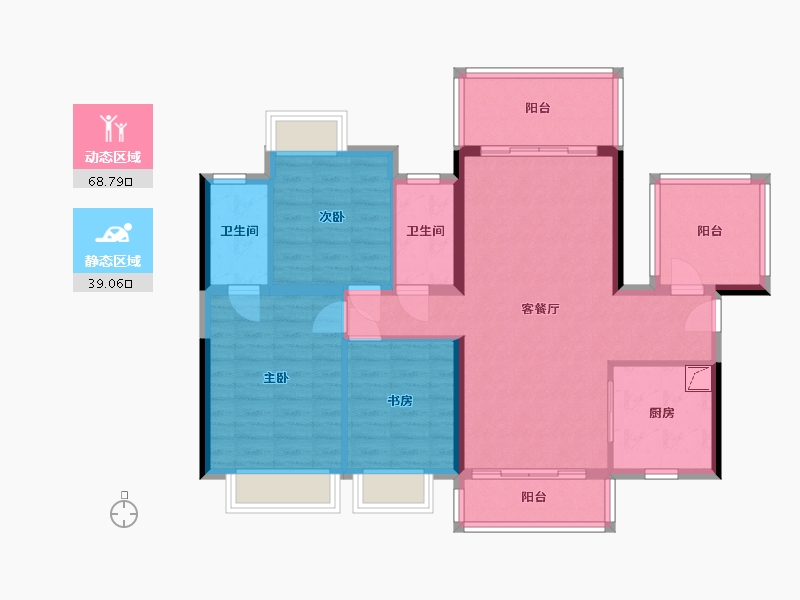 广西壮族自治区-南宁市-龙光玖誉城逸城-110.00-户型库-动静分区