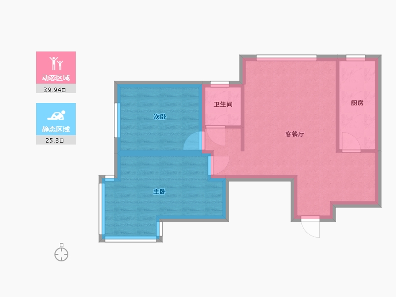 辽宁省-大连市-自然天城-79.70-户型库-动静分区