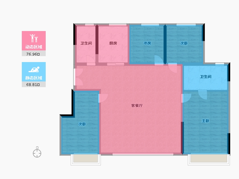 辽宁省-沈阳市-龙湖中铁建云璟-139.00-户型库-动静分区