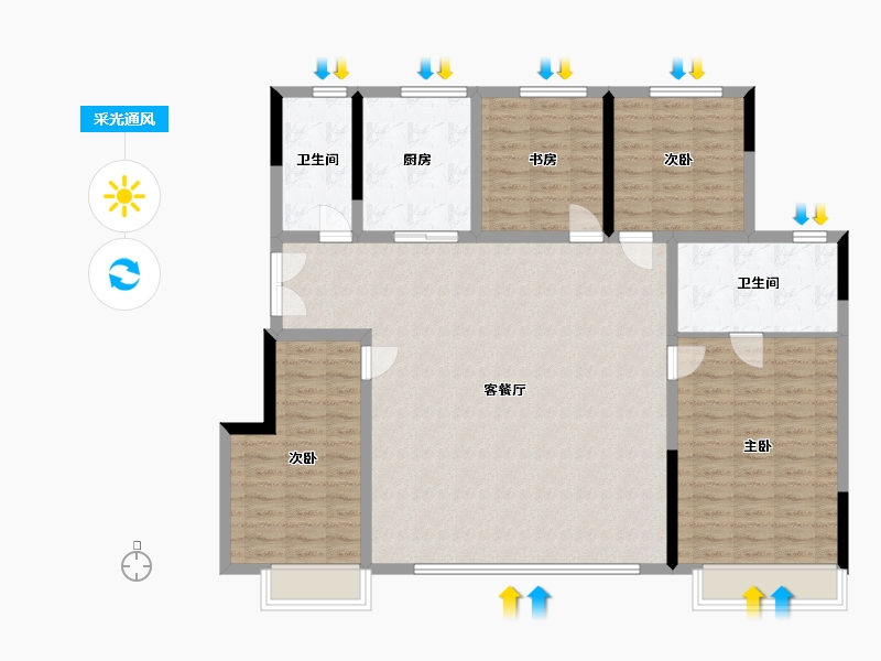 辽宁省-沈阳市-龙湖中铁建云璟-139.00-户型库-采光通风