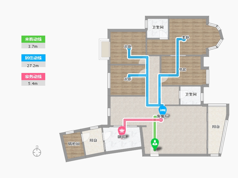 重庆-重庆市-上海城-140.00-户型库-动静线