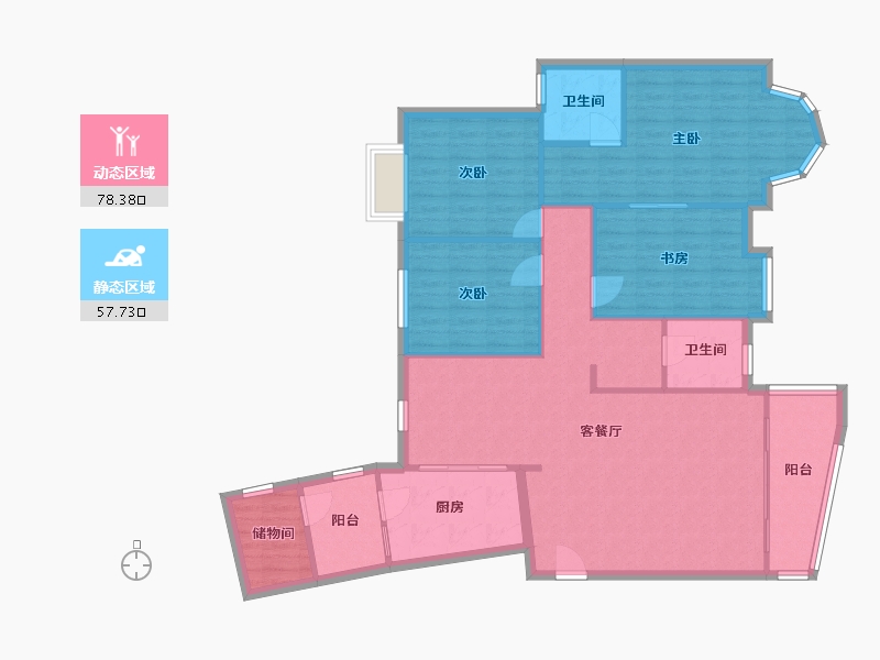 重庆-重庆市-上海城-140.00-户型库-动静分区