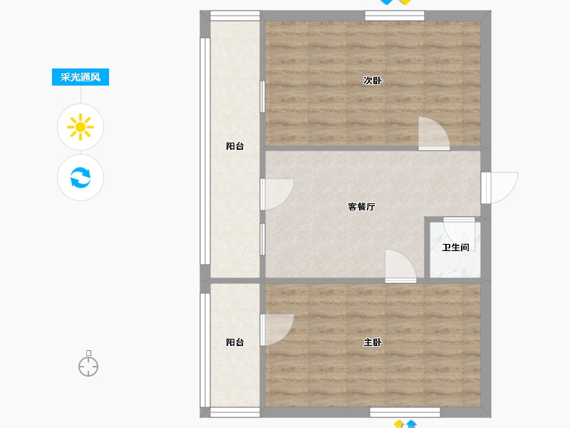 天津-天津市-林苑西里社区-60.00-户型库-采光通风