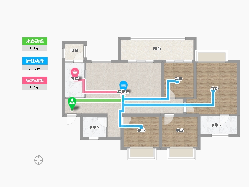 重庆-重庆市-北京城建龙樾生态城-103.22-户型库-动静线