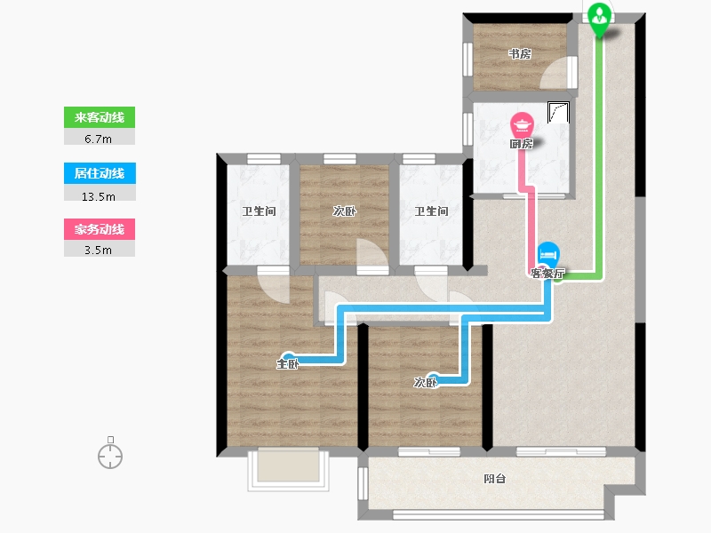 云南省-昆明市-俊发·观云海云中苑-90.00-户型库-动静线