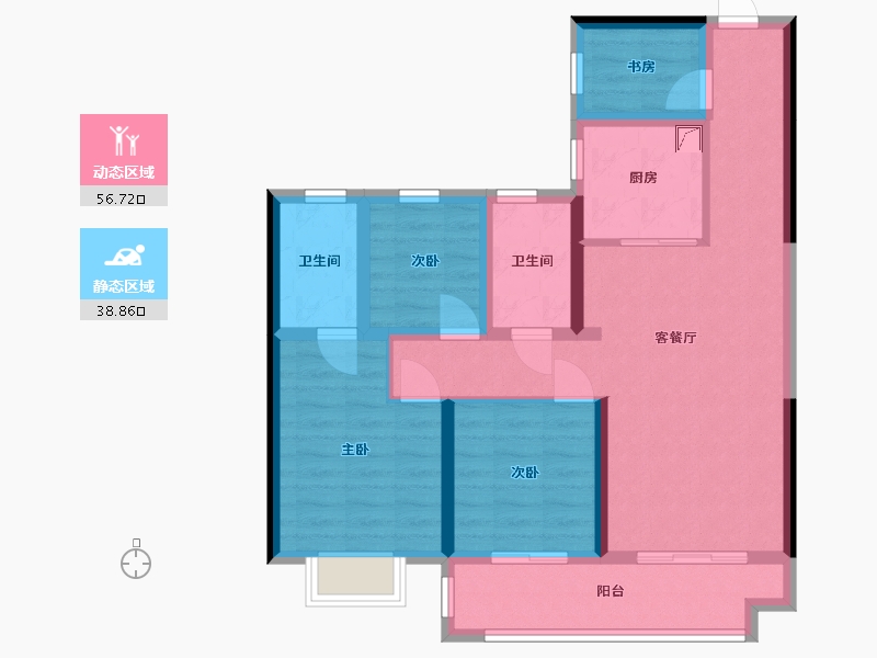 云南省-昆明市-俊发·观云海云中苑-90.00-户型库-动静分区