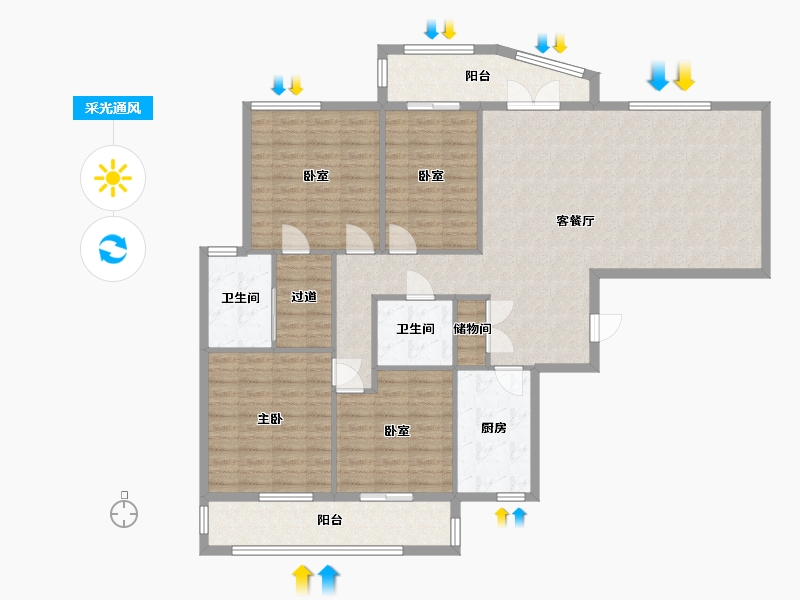 上海-上海市-百汇园-207.00-户型库-采光通风