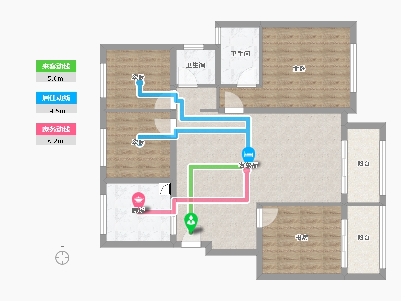 江苏省-苏州市-绿地象屿德馨嘉苑-145.73-户型库-动静线