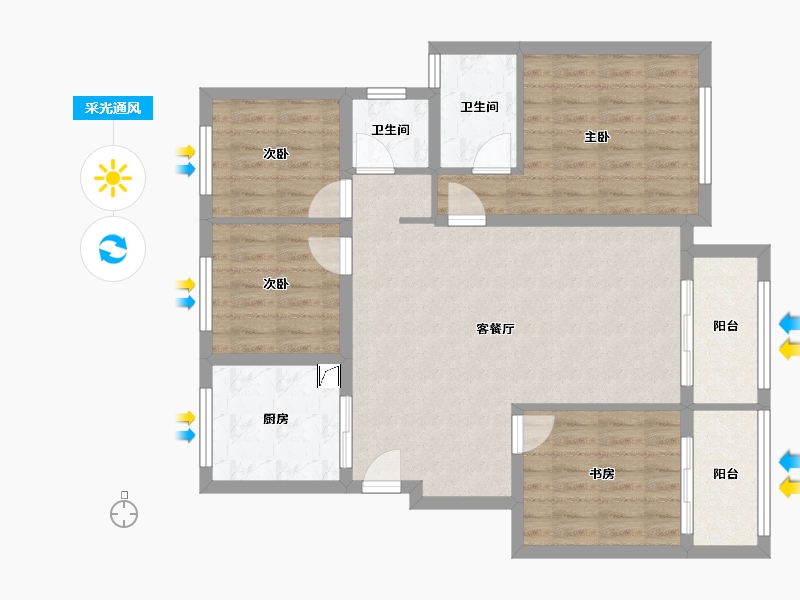 江苏省-苏州市-绿地象屿德馨嘉苑-145.73-户型库-采光通风