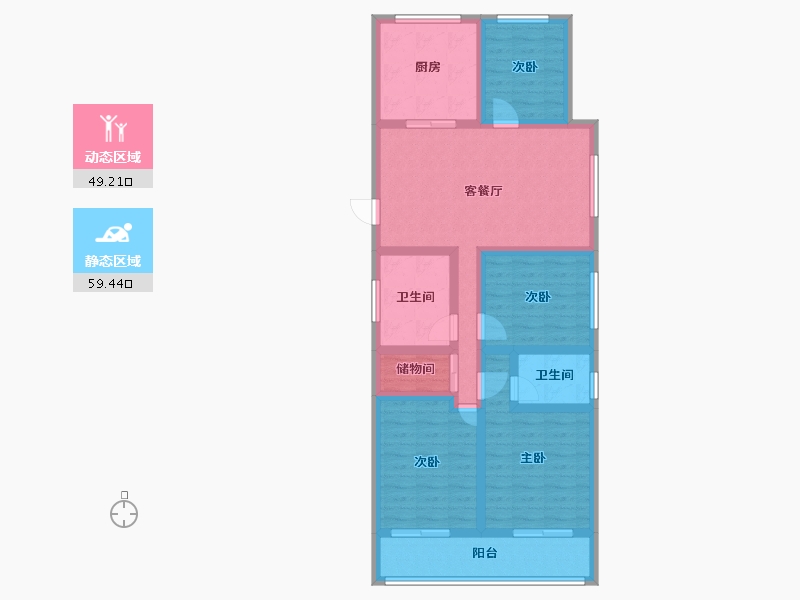 浙江省-温州市-横渎绣苑-105.00-户型库-动静分区