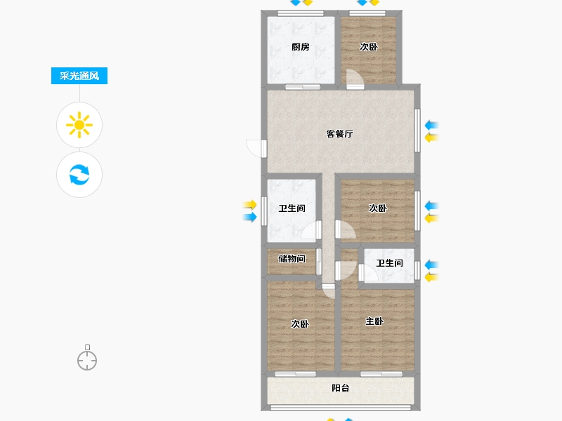 浙江省-温州市-横渎绣苑-105.00-户型库-采光通风