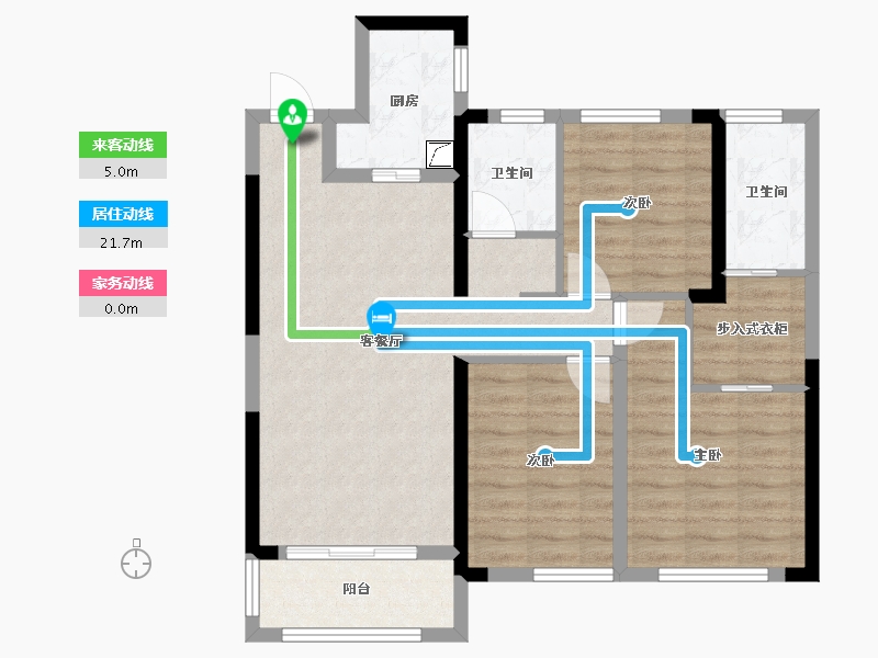 湖南省-长沙市-绿地香树花城-95.00-户型库-动静线