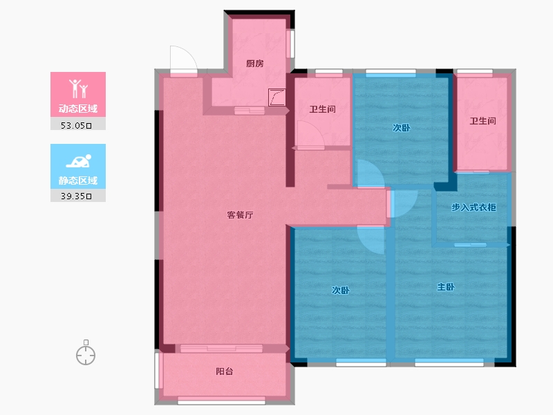 湖南省-长沙市-绿地香树花城-95.00-户型库-动静分区