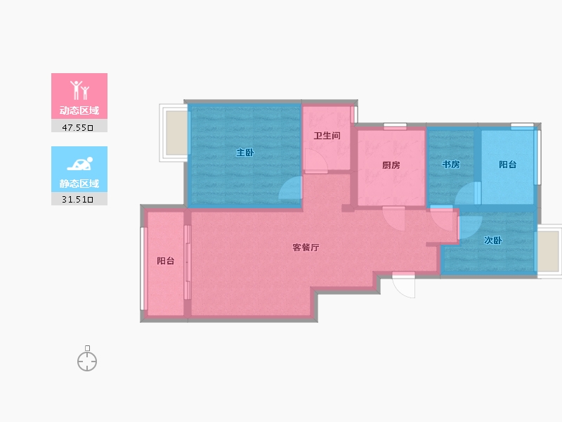 江苏省-苏州市-尚滨花园-89.00-户型库-动静分区