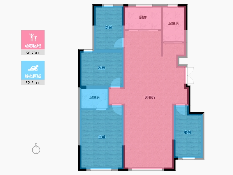 新疆维吾尔自治区-阿勒泰地区-创业二期-121.48-户型库-动静分区