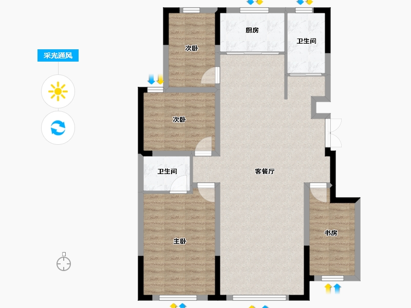 新疆维吾尔自治区-阿勒泰地区-创业二期-121.48-户型库-采光通风