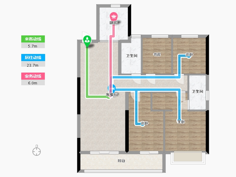 广西壮族自治区-柳州市-新三江花园小区-126.00-户型库-动静线