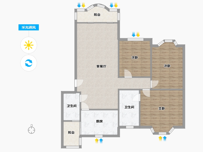 四川省-成都市-齐力花园-121.42-户型库-采光通风