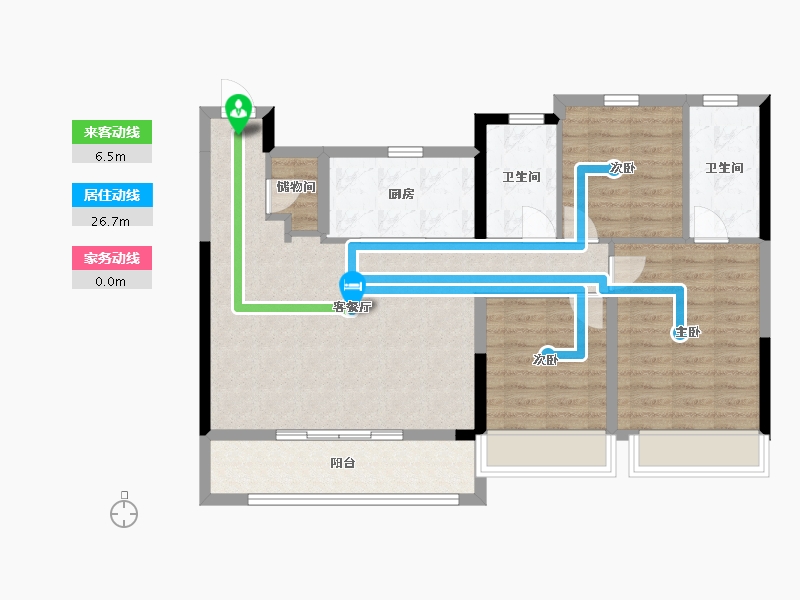 安徽省-芜湖市-融创北京路1号-127.00-户型库-动静线