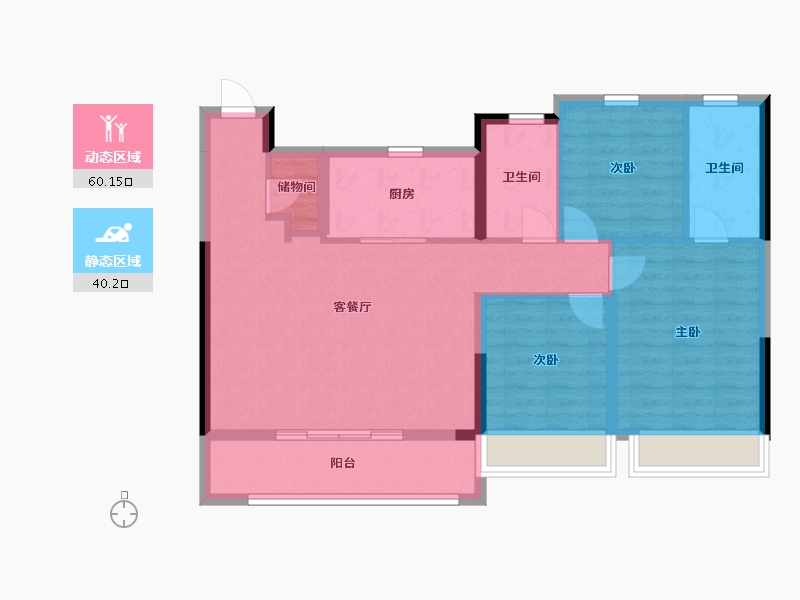 安徽省-芜湖市-融创北京路1号-127.00-户型库-动静分区