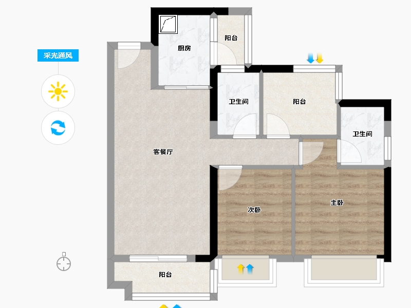 广东省-江门市-合景领峰-68.00-户型库-采光通风