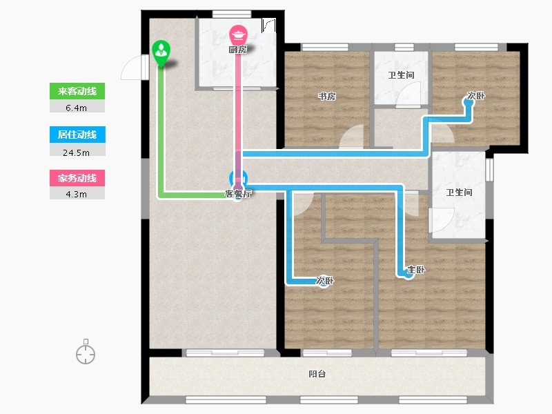 福建省-泉州市-龙湖晋悦.春江天镜-117.45-户型库-动静线