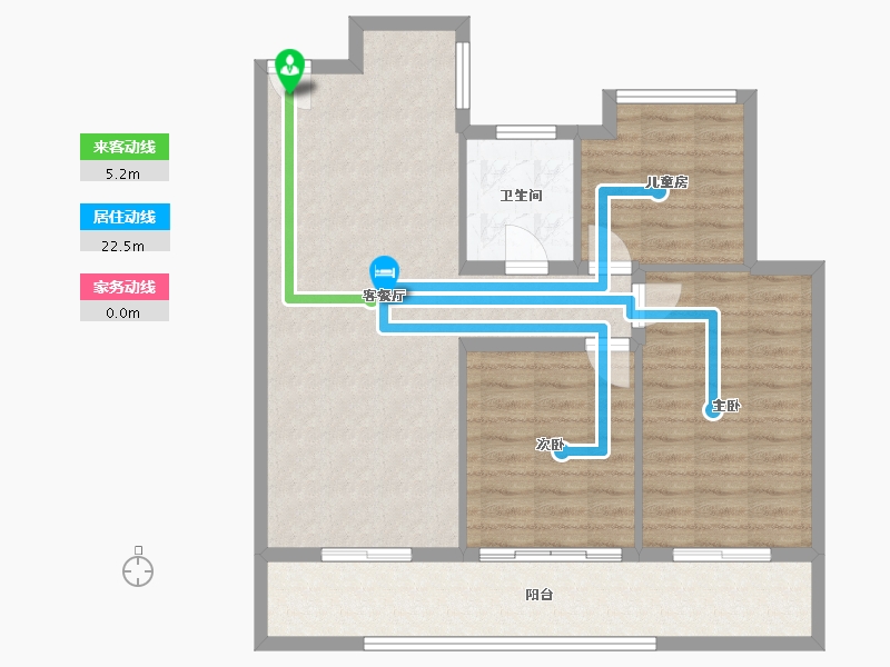 浙江省-杭州市-信宇锦润公寓-73.00-户型库-动静线