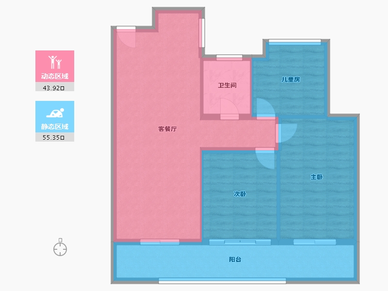 浙江省-杭州市-信宇锦润公寓-73.00-户型库-动静分区