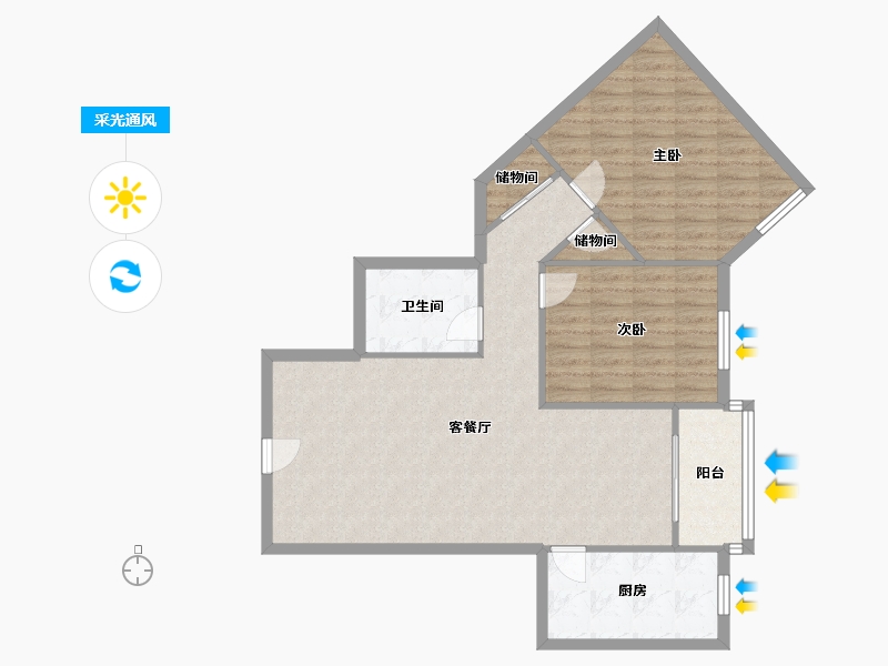 天津-天津市-欣苑公寓-95.00-户型库-采光通风