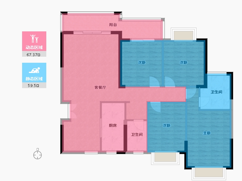 湖南省-邵阳市-佘湖一品-145.00-户型库-动静分区