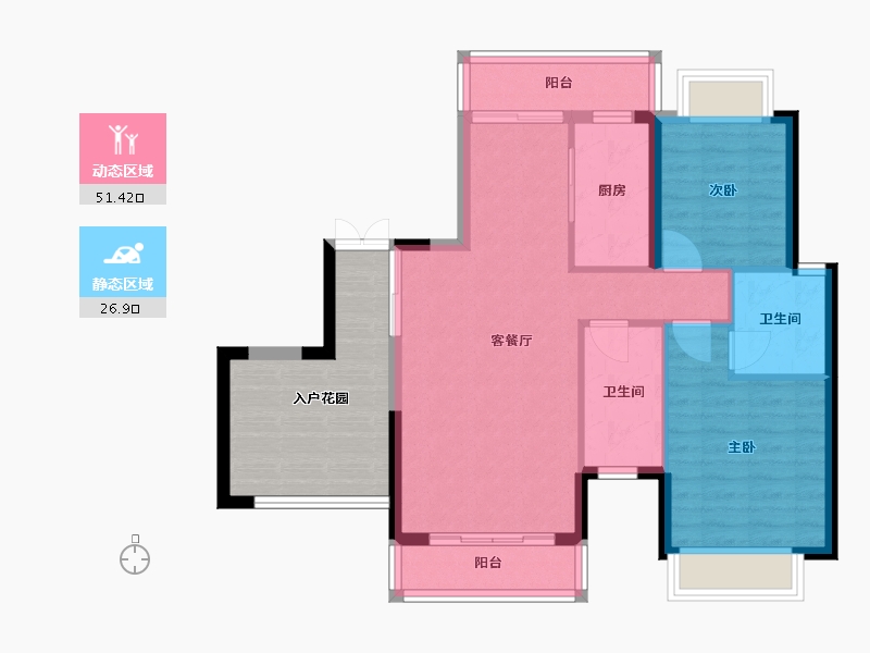 贵州省-黔东南苗族侗族自治州-翰林华府-100.00-户型库-动静分区