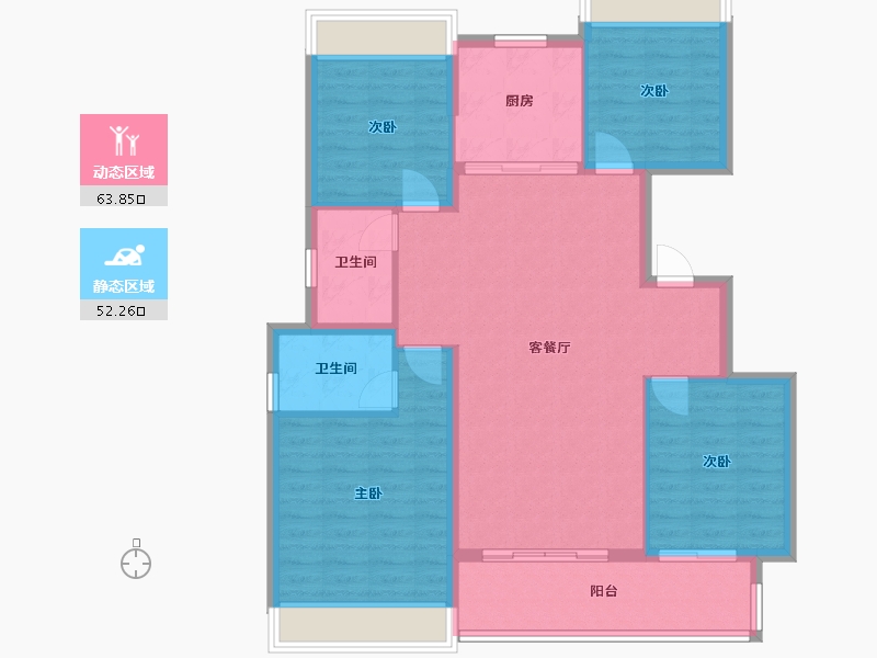 安徽省-合肥市-中海观园-117.00-户型库-动静分区