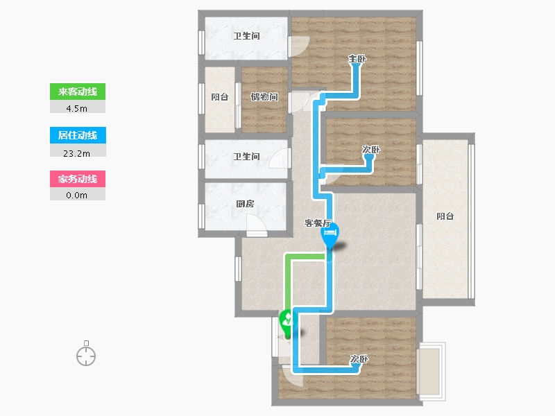 甘肃省-天水市-万达天御-104.00-户型库-动静线