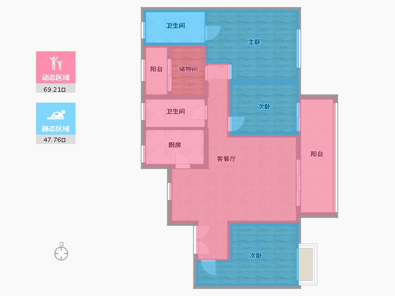 甘肃省-天水市-万达天御-104.00-户型库-动静分区