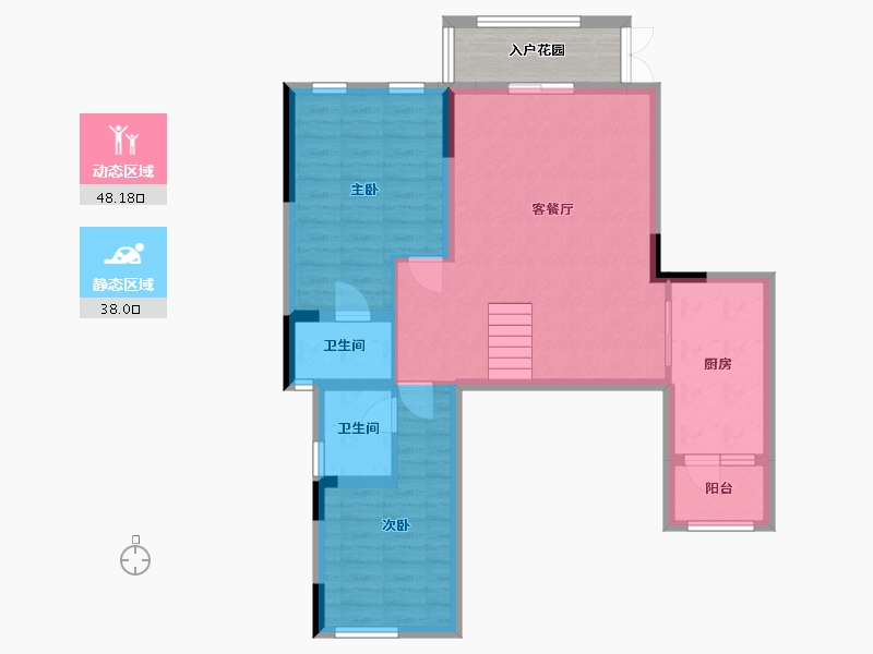 重庆-重庆市-龙湖两江新宸云玺-78.00-户型库-动静分区