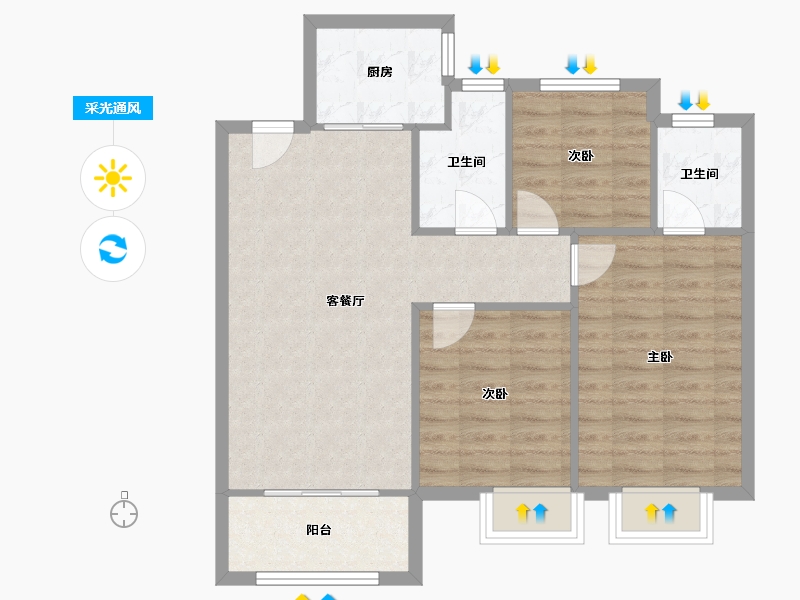 湖北省-武汉市-丰山府-81.89-户型库-采光通风